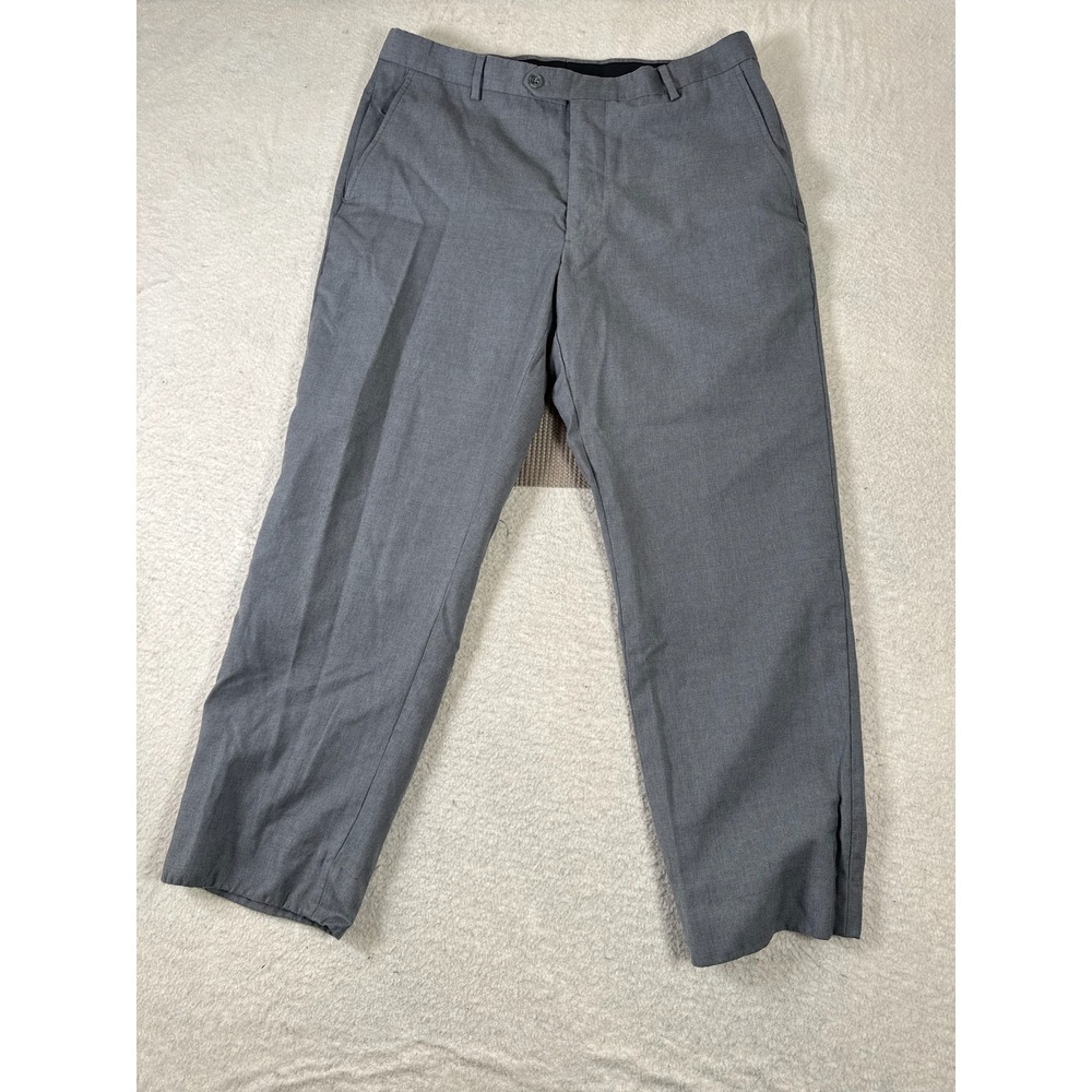 Jos. A. Bank Dress Pants Mens 34 Regular Grey Good 100% Wool 1905 Blue Trousers